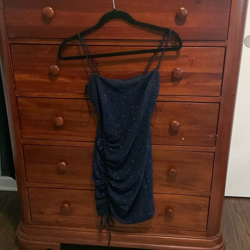 WINDSOR dark blue glittery mini dress size xs